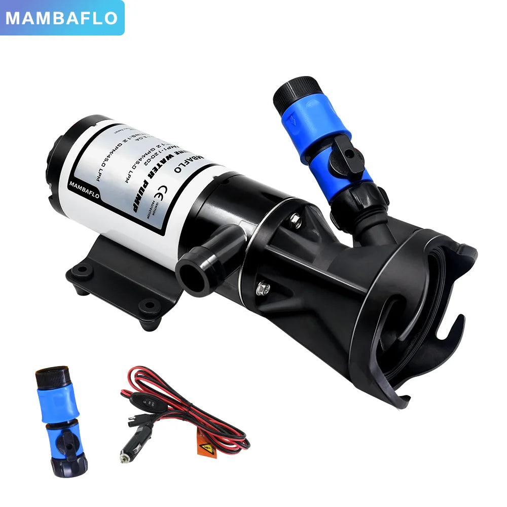 24V 12GPM RV Macerator Pump Self-Priming Sewage Wastewater Chopper Pump for Marine Boat Yacht MegaBDM