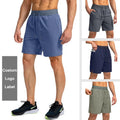 Custom Printing logo Men Running Workout Shorts with Zipper Pockets Breathable Gym Shorts