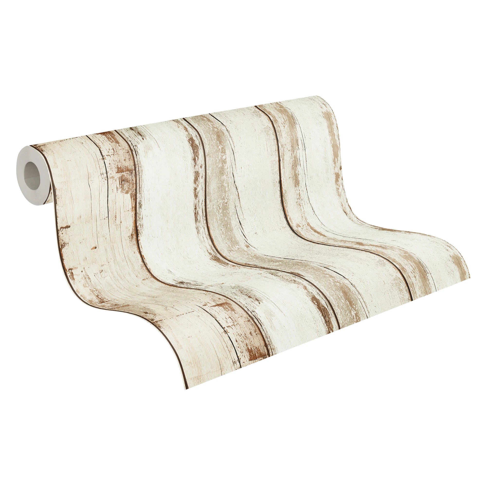 Made in Germany - Wallpaper rolls Wood Look Cream Brown Black - Non Woven Vinyl - Wallpaper Home Decoration - 1005 x 053 m