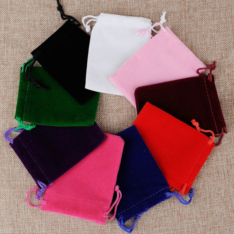 13*18cm Velvet Bag with logo Printing Jewelry Velvet Bag Velvet Jewelry Pouch