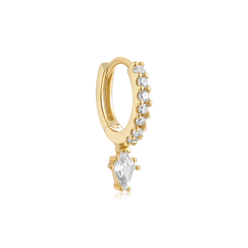 CANNER New Trendy Diamond Earrings 925 Sterling Silver Hoops Earrings Zircon Drop Bling Hoops Earrings for Women