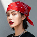100% Cotton Red Hip Hop Double-Sided Paisley Print Multifunction Headband Square Bandana