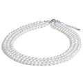 Certified China Wholesale Custom White Pink and Green Three Layered Bride Pearl Necklace