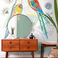 Made in Germany Photo Wallpaper Murals Bird White Coloured Green Blue Non Woven Vinyl Premium Wall Mural Floral - 159 x 280 m