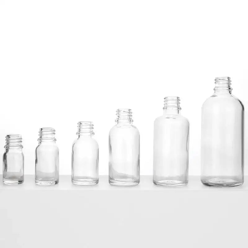 Custom Frosted Clear Glass Luxury Face Skin Care Serum Pump Bottles with Screen Printing 15ml/20ml/30ml/50ml Capacities
