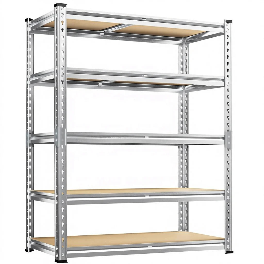 5-Tier 35.5x11.9x72 Inches Industrial Heavy Duty Metal Garage Shelving Unit Adjustable Waterproof Columns Galvanized Shelf