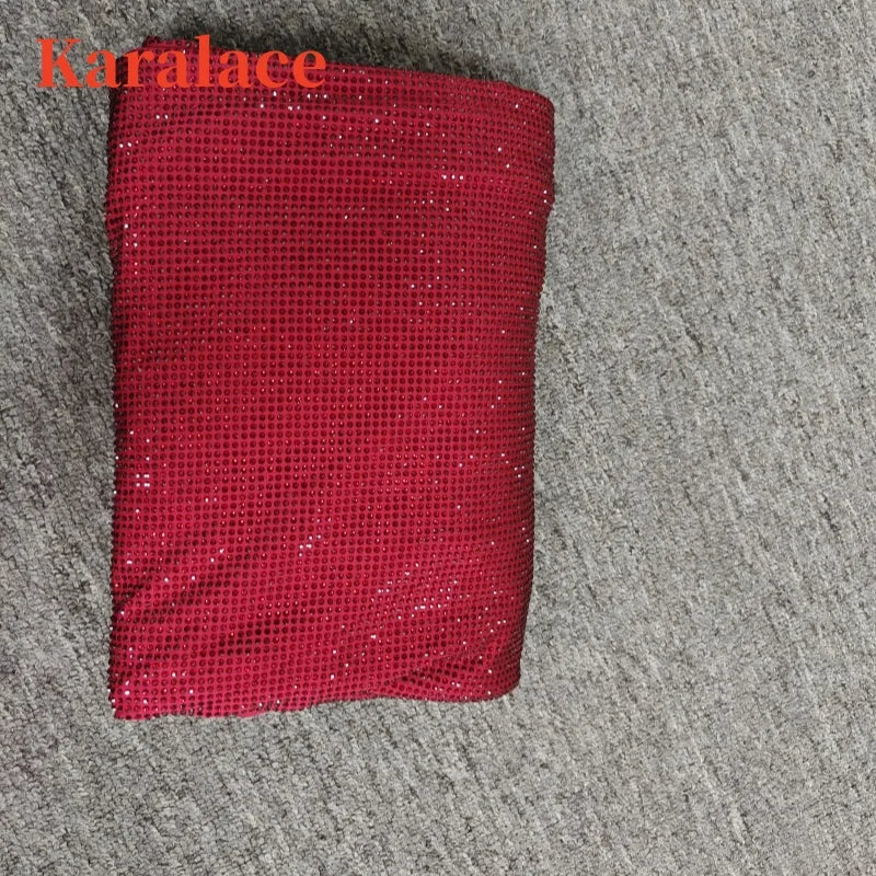 5MM Red Shiny Crystal Rhinestones Diamond Fabric Garment Stones Strass Fabric MegaBDM