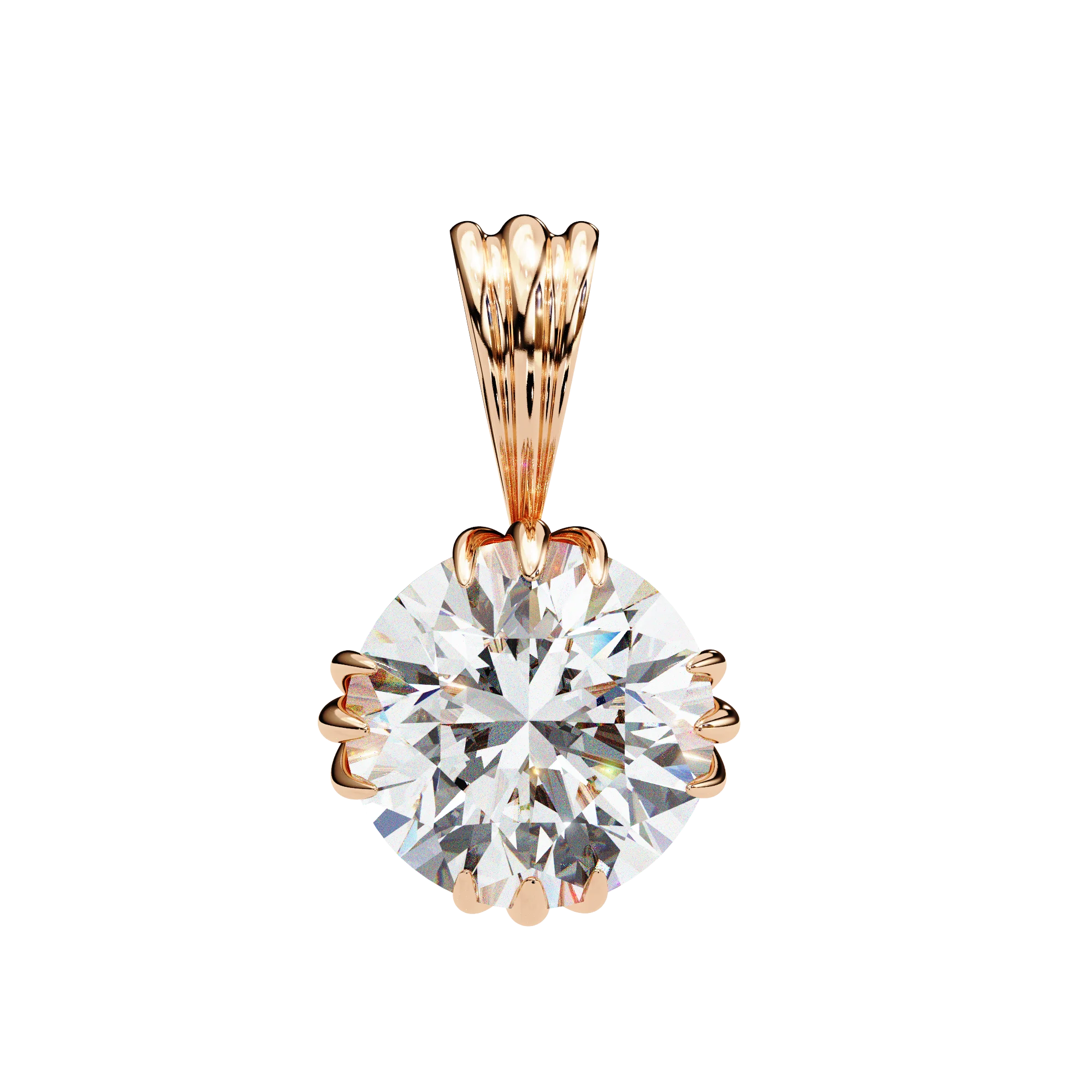 Stylish Everyday Wear Round Lab-Grown Diamond Pendant 14K Gold Plated IGI Certified OMKAR JEWELS From India
