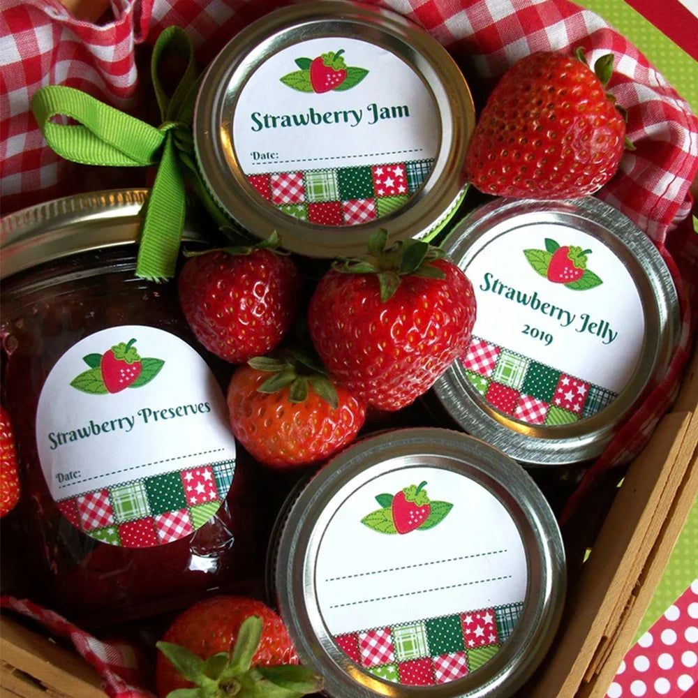 Custom Jam Label Sticker Waterproof Jam Personalized Strawberry Jam Label Sticker Custom Fruit Canning Labels