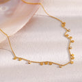 Dreamshow Disc Charm Necklace Fashion Zircon Jewelry Women Necklace Gold Plated Stainless Steel Jewelry