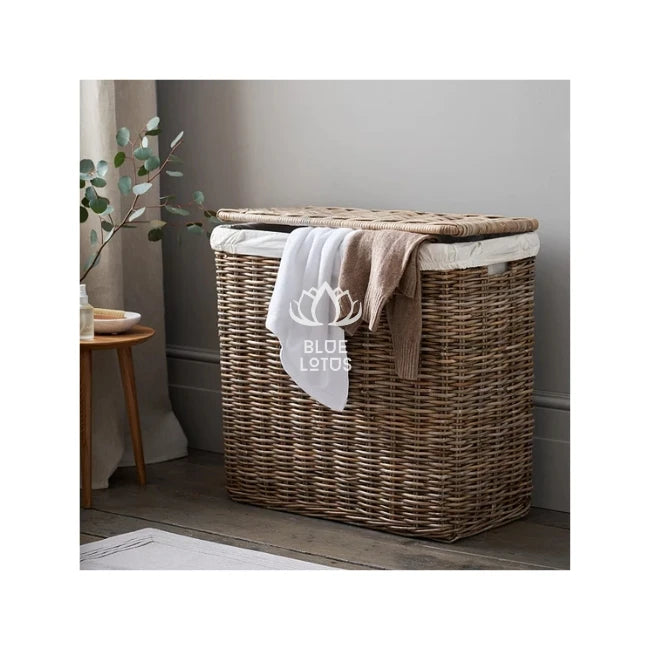 TRENDING NOW Round Wicker Hamper from Blue Lotus Perfect for Laundry Sorting and Living Room Storage 2025