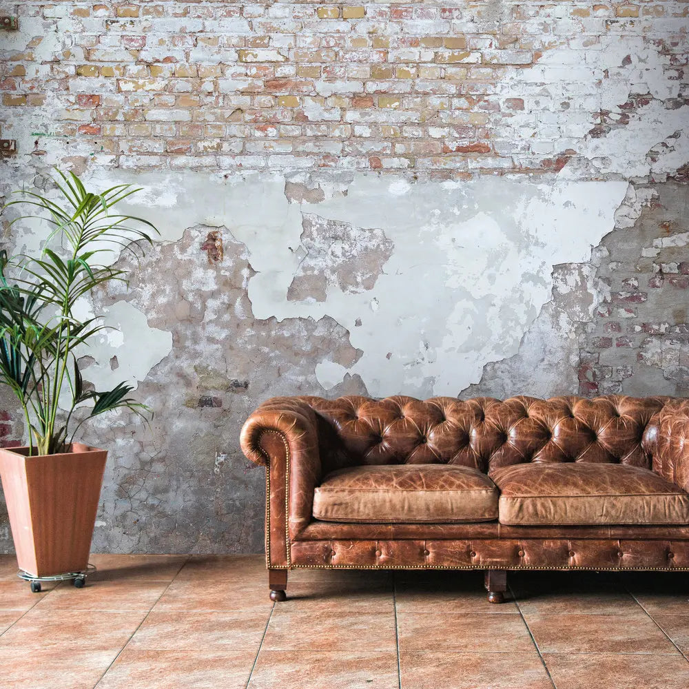 Germany Made Stone Look Grey Brown Cream Non Woven Vinyl Premium Wall Mural 2.80x3.71m for Dining & Bedroom