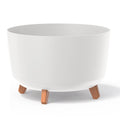 White flower pot without reservoir GRACIA collection 39cm x 39cm x 25.7cm capacity of 21.5 L.