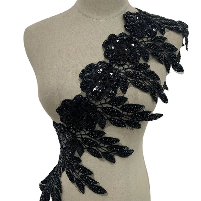 Tube Bead Sequin a Floral Lace bar Code  Single Flower  Connected Flowers