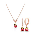 925 Sterling Silver Tourmaline Fine Jewelry Set