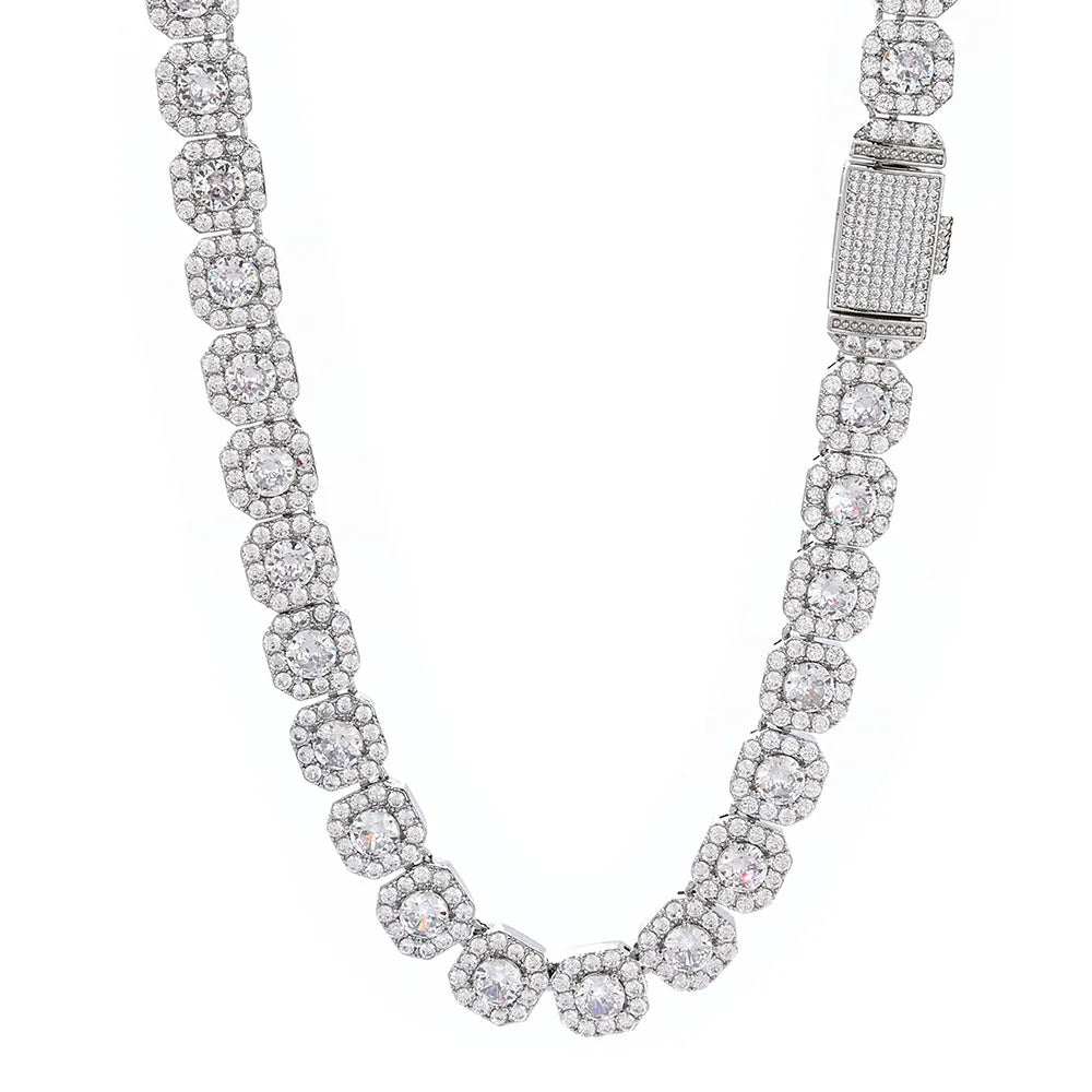 Factory Wholesale Custom 10mm 12mm 925 Sterling Silver Women Fine Luxury Moissanite Men Hip Hop Necklace Link Chain Necklace