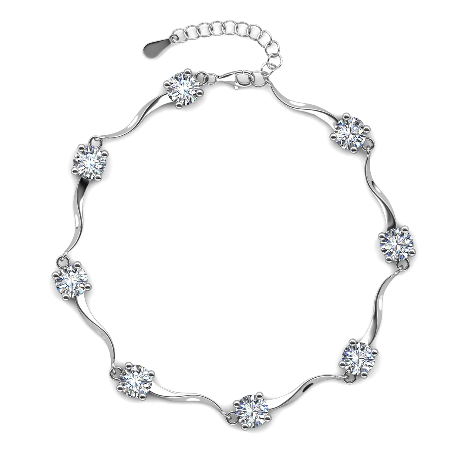 New VVS1 Moissanite Diamond 925 Sterling Silver Adjustable Bracelet Anniversary Gift for Girls Women Destiny Jewellery