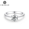 GRA Certificated 1ct 1.0ct 1 Carat 6.5mm Moissanite S925 Sterling Silver Engagement Wedding Rings Promise Female Ring