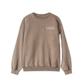 Men Custom LOGO Crew Neck Sweatshirt Oversized Fit Soft Brushed Fleece Casual Streetwear Built for Bulk Apparel Supply Programs