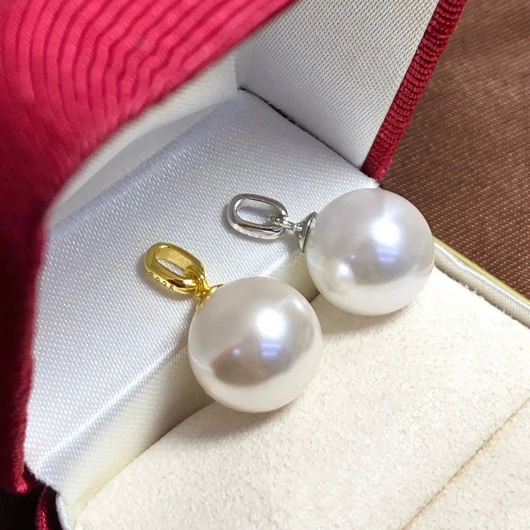 P1314 11-12mm DIY Natural  Freshwater Pearl Charm Pendant Necklace Accessory 925 Sterling Silver Jewelry for Women Without Chain