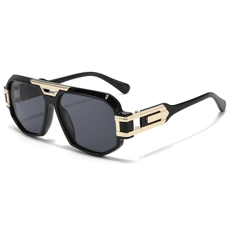 Custom Logo 2025 Fashion Retro Black Square Driving Sun Glasses UV400 Big Frame Shield Sunglasses Men MegaBDM