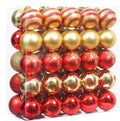 Christmas 4cm 50pcs Red Gold Painted Plastic Electroplated Christmas Ball Set for Christmas Tree Festive Atmosphere MegaBDM