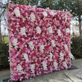Floral Backdrop Silk Artificial Decorative Flower Wall Pink Rose Flower Wall for Wedding Stage Decoration Artificial Flower Wall
