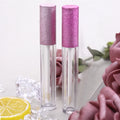 New Round Shinny Glitter Pink Luxury Lip Gloss Tube Custom Logo Empty 3ml Lip Gloss Tubes Container Packaging