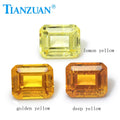 Chamfered Rectangle Emerald Cut Yellow Lab Grown Sapphire with Visible Inclusions for DIY Jewelry Accessories Jewelry Making