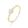 CANNER Simple Fine Jewelry 925 Silver 18K Gold Plated 5MM 3MM 5A White Cubic Zirconia Fingers Ring for Women Wedding