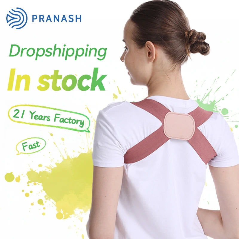 New Posture Correction Belt Anti-Hunchback Open Shoulder Straight Back Breathable Available in White Pink Black