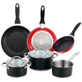 San Ignacio 3-piece frying pan set 162024cm + 5-piece stainless steel cookware set