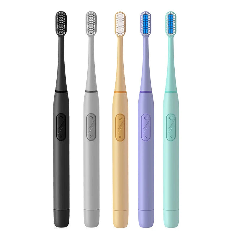 LULA Beauty Customized Slim Portable Vibration Toothbrush IPX7 Waterproof Battery Powered Rechargeable Adult Medium Bristle Home