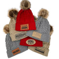 Autumn/Winter Warm Plaid Argyle 3D Embroidery Cute Imitation Rabbit Hair Faux Fuzzy Fur Pom Pom Beanie