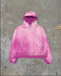 100% Cotton Heavyweight Acid Wash Fleece Solid Streetwear Hoodie Sun Faded and Distressed Digital Printing ODM Supply for Winter