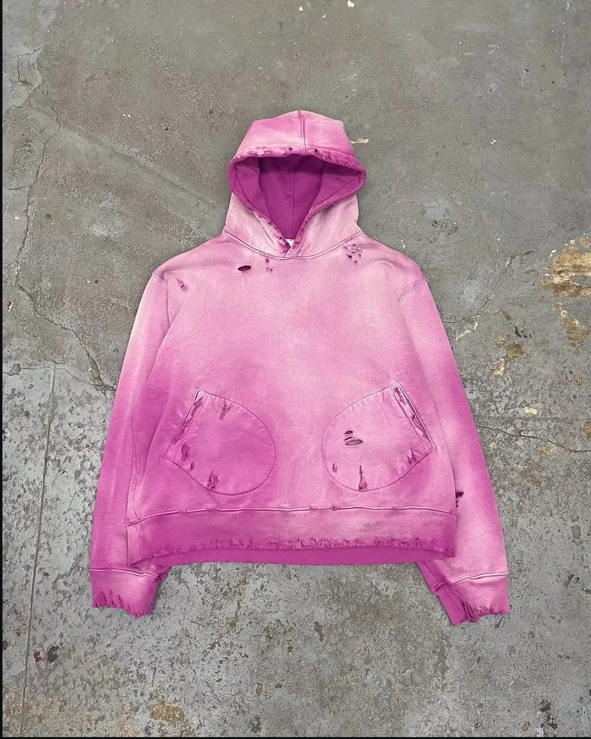 100% Cotton Heavyweight Acid Wash Fleece Solid Streetwear Hoodie Sun Faded and Distressed Digital Printing ODM Supply for Winter