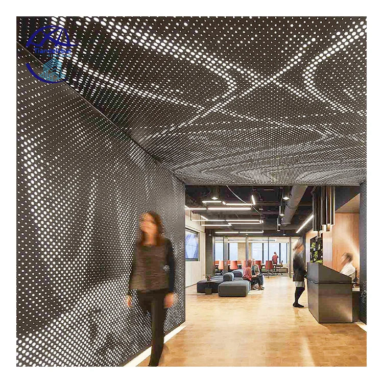 Best Factory Price Custom Carving Decorative Metal Ceiling Panel LED Lighting Perforated Suspended Aluminum Ceiling Panel