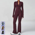 Cross-Border Zip Cloud-Feel Long-Sleeve Yoga Onesie - High-Intensity Fitness Integrated Tight Bodysuit