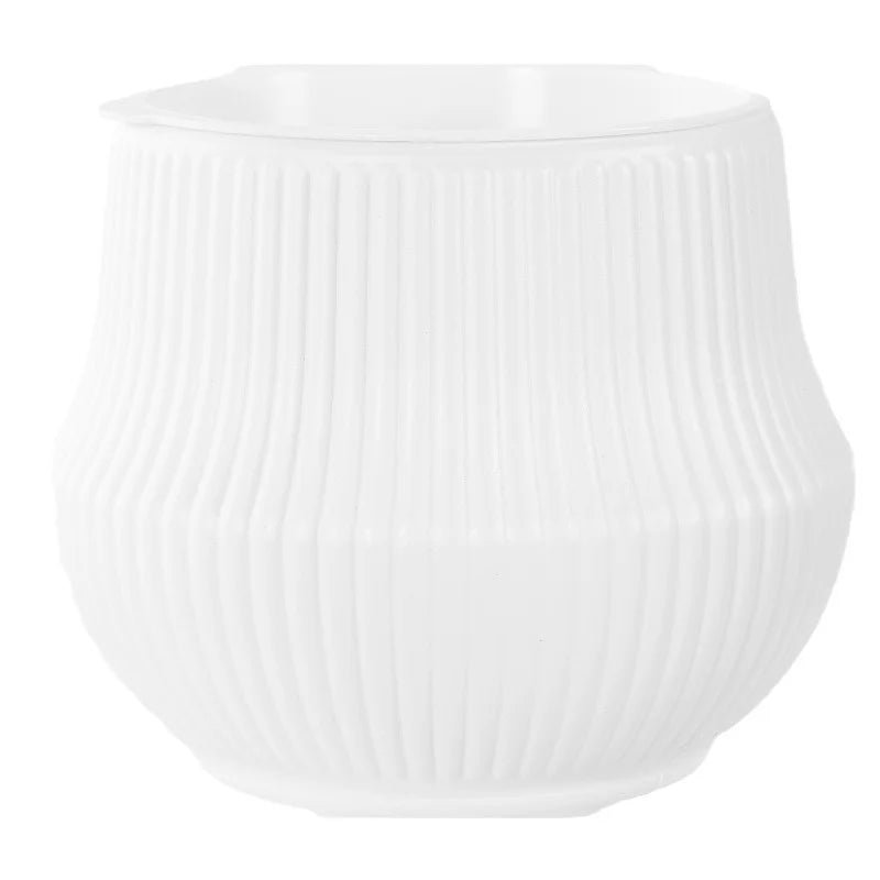 Ceramic-Look PP Plastic Self-Watering Flower Pot-Durable & Lightweight Modern Minimalist Planter for Home & Hotel Indoor Decor MegaBDM
