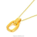 New Ancient French Ring Jewelry Retro Geometric Double Gold Plated Matching Necklace Simple Pendant Value Gift Supply