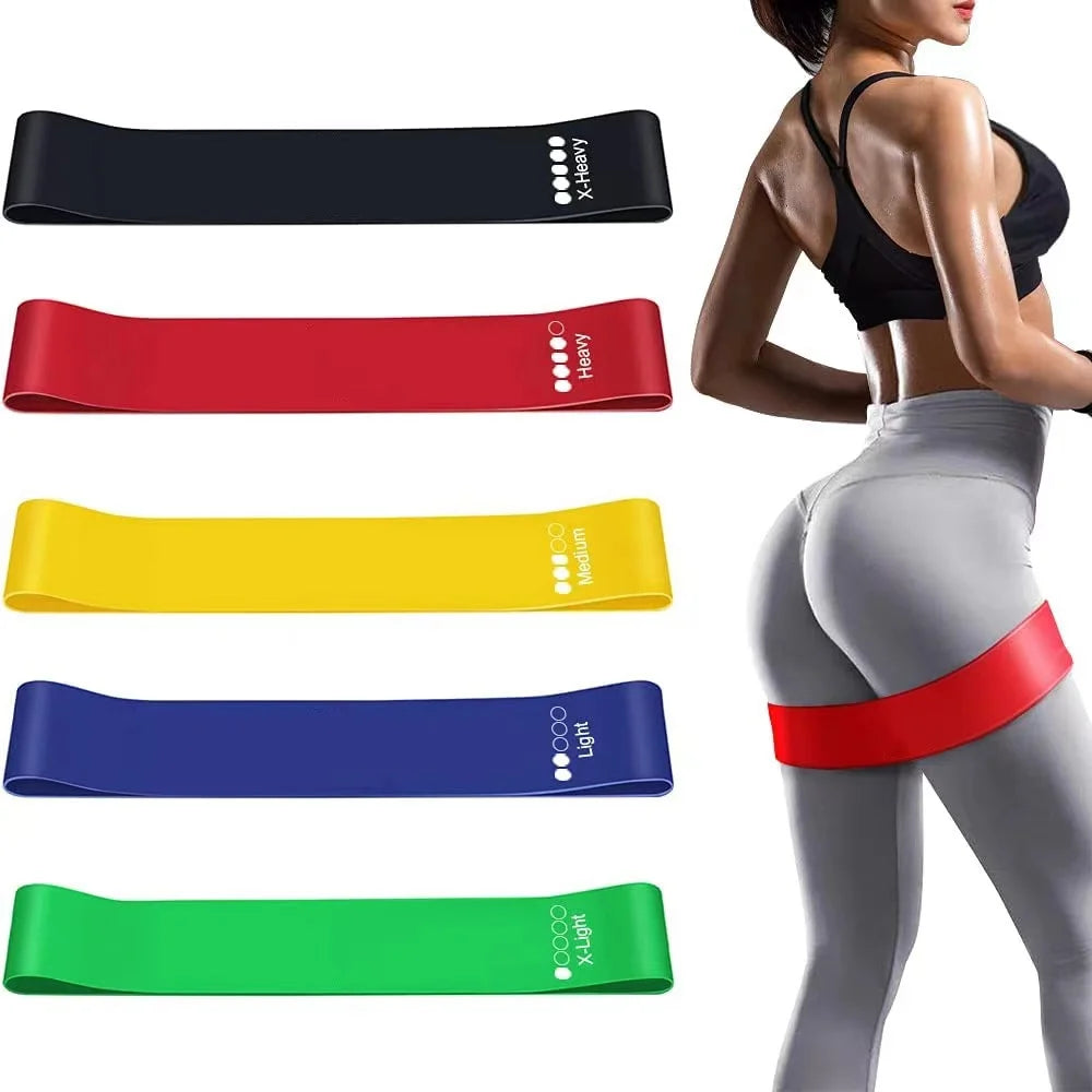 5-Piece Set Elastic Pull Ring TPE Resistance Sports Warm-Up Hip Belt Beautiful Design Squat Exercise Promotional Sports Products