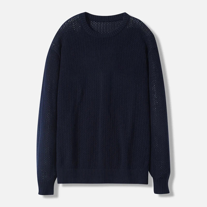 Custom Men's Breathable Knitted Pullover Winter Jacquard Crew Neck Sweater with Plus Size Featuring Custom LOGO