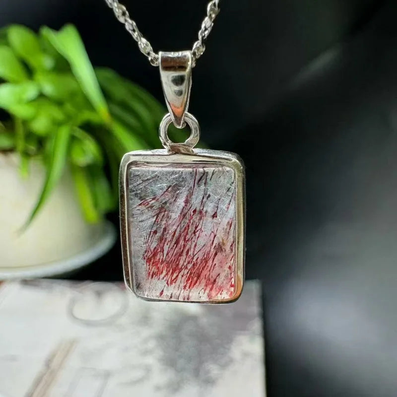 Super Seven Crystal Pendant S925 Sterling Silver Sacred Seven High Frequency Feng Shui Jewelry for Spiritual Healing