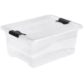 Storage bin with lid plastic transparent 12 l