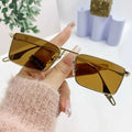 Custom Logo 2025 Vintage Men Women Alloy Rectangle Sun Glasses UV400 Metal Small Frame Square Sunglasses
