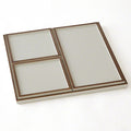 Decorative Tray with Handles Versatile Rectangular Serving Tray for Ottoman Bathroom Coffee Table Elegant White Design
