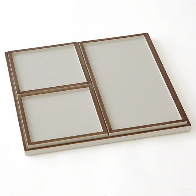 Decorative Tray with Handles Versatile Rectangular Serving Tray for Ottoman Bathroom Coffee Table Elegant White Design