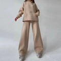 Custom Women Set Vintage Two Piece Pants Set Cropped Zip Hoodie and Flare Pants Acid Wash Cotton Jacket Skinny Pants Tracksuits