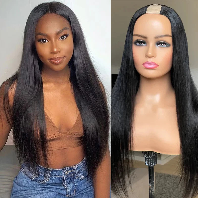 CLJhair  Natural Color Straight U Part Wig No Leave Out Glueless Human Hair