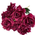High Quality 7 Heads Silk Roses bunch Artificial Flowers Rose Bouquet for Wedding Decoration